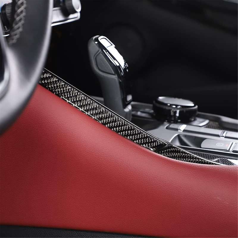 for A90 LHD 2019-2023 Soft Carbon Fiber Gear Shift Left Decorative Strip Sticker Trim Accessories