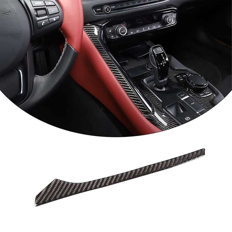 for A90 LHD 2019-2023 Soft Carbon Fiber Gear Shift Left Decorative Strip Sticker Trim Accessories