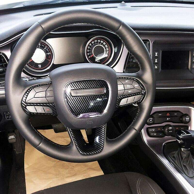 for ABS Carbon Fiber Interior Steering Wheel Decorative Cover Trim