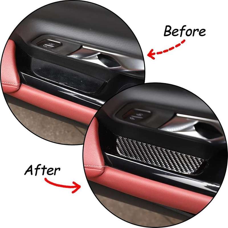 for A90 2019-2023 Soft Carbon Fiber Window Glass Lift Groove Pad Trim Interior Accessories