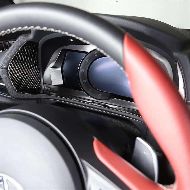 for A90 2019-2023 Soft Carbon Fiber Dashboard Trim Sticker Instrument Cover Panel Interior Accessor