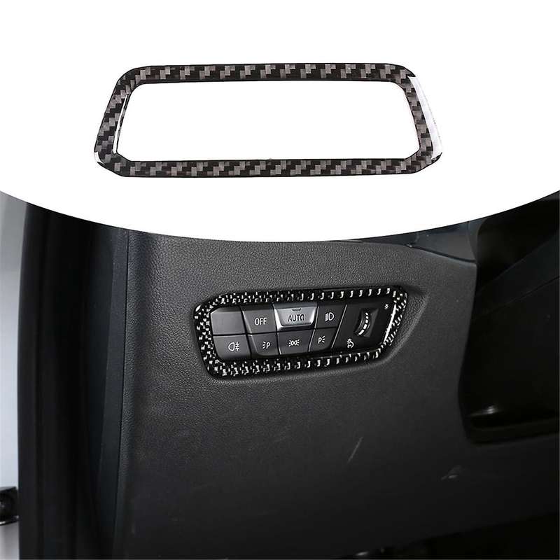 for A90 2019-2023 Soft Carbon Fiber Headlight Switch Cover Trim Frame Interior Accessories