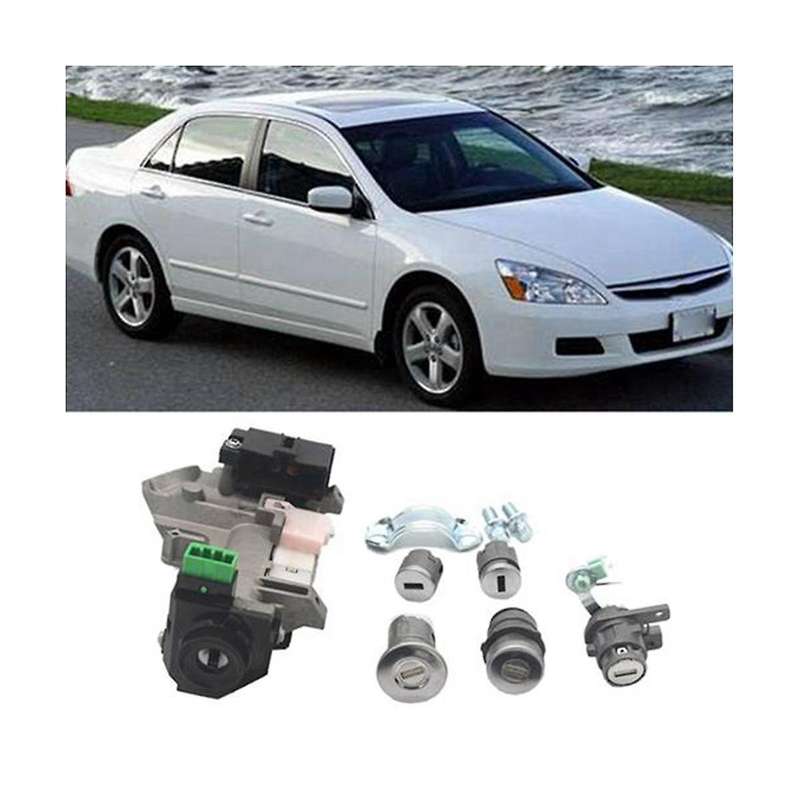 for Accord 06-07 Complete Set Ignition Switch Cylinder Door Lock with 2 Keys 8e Chips 06350-sda-h30