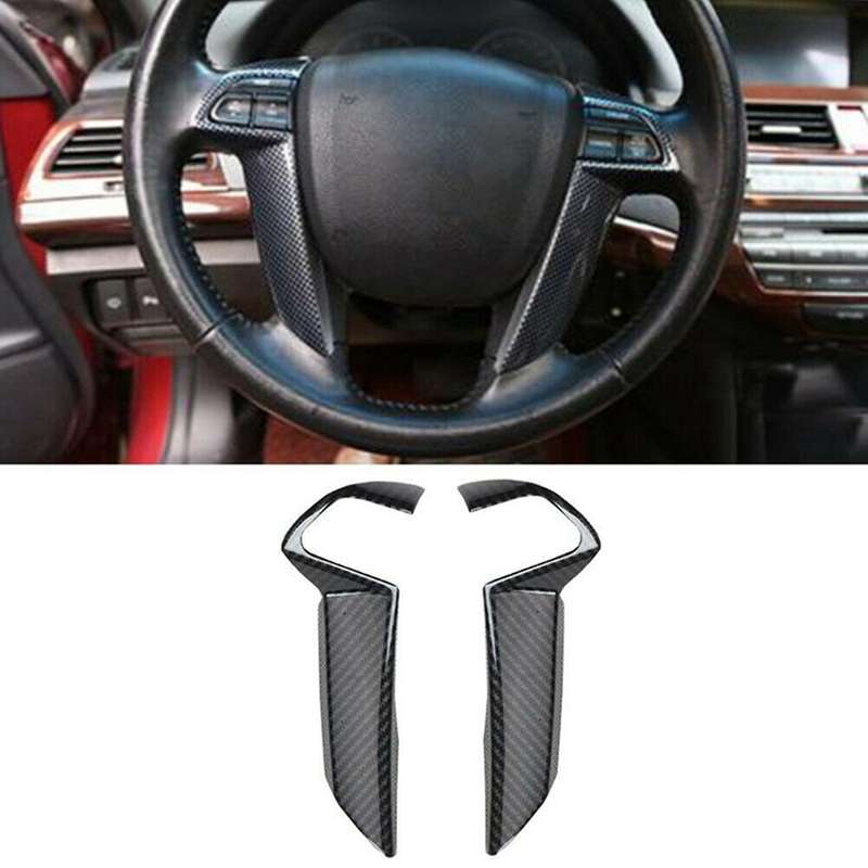 for Accord 2008-2012 Carbon Fiber Style Steering Wheel Cover Trim Interior