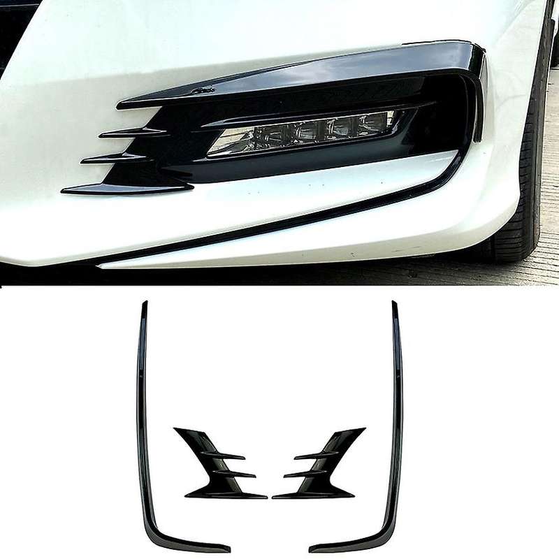 for Accord 10Th 2018-2020 Glossy Black Front Bumper Spoiler Spoilers Car Fog Lights Decorative Cover