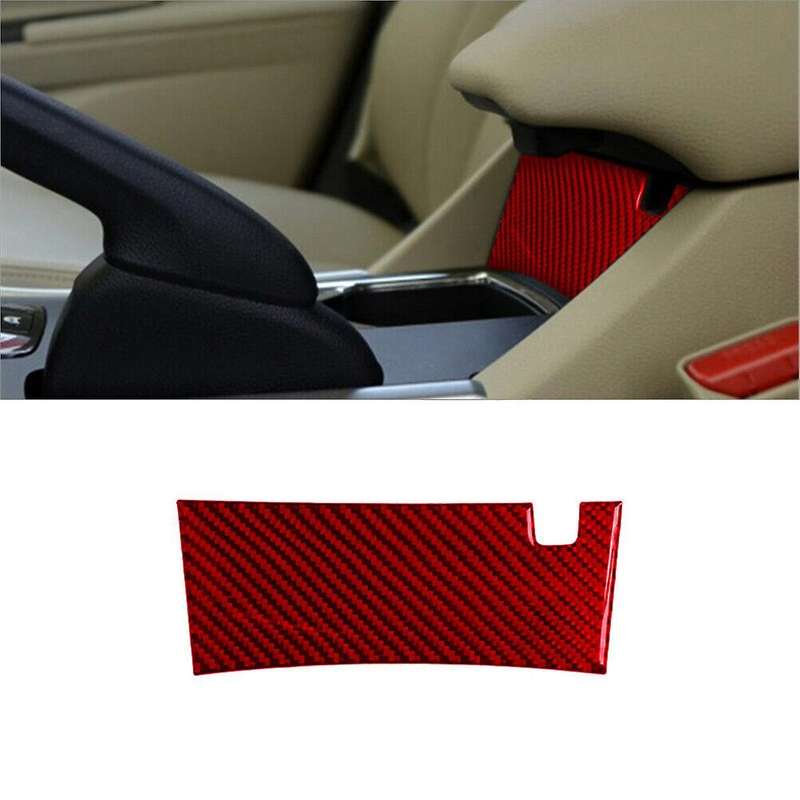 for Accord 2013-17 Red Carbon Fiber Central Armrest Lower Panel Cover Trim