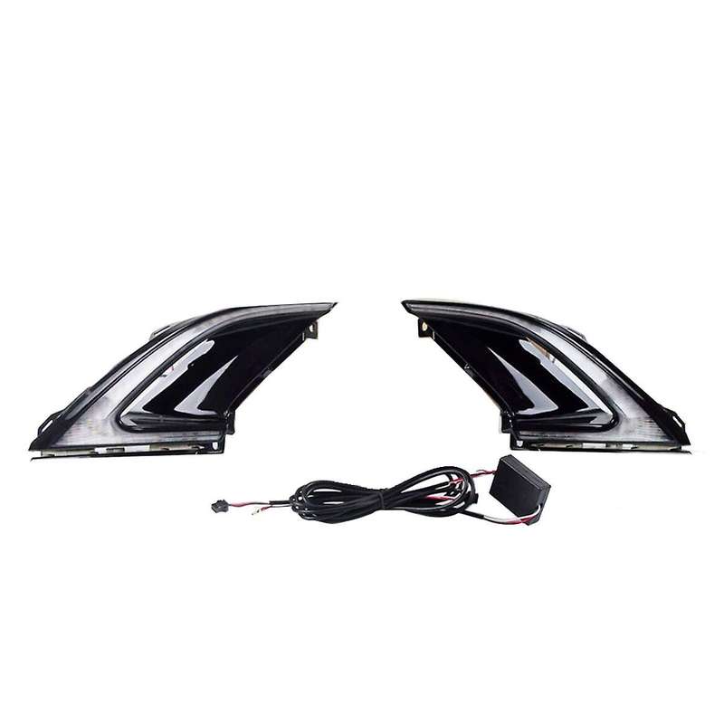for Accord 23-24 Front Bumper Fog Lamp Led White Daytime Running Lamp+yellow Turn Signal Lamp+blue N