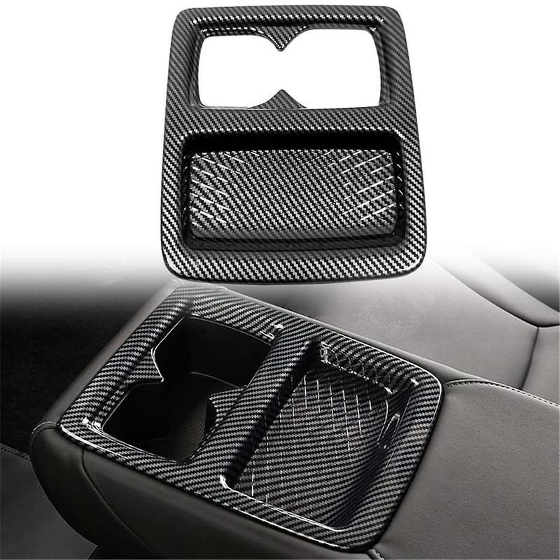 for Accord 2023 2024 11th Gen Car Rear Water Cup Holder Cover Trim Interior Accessories Abs Carbon F