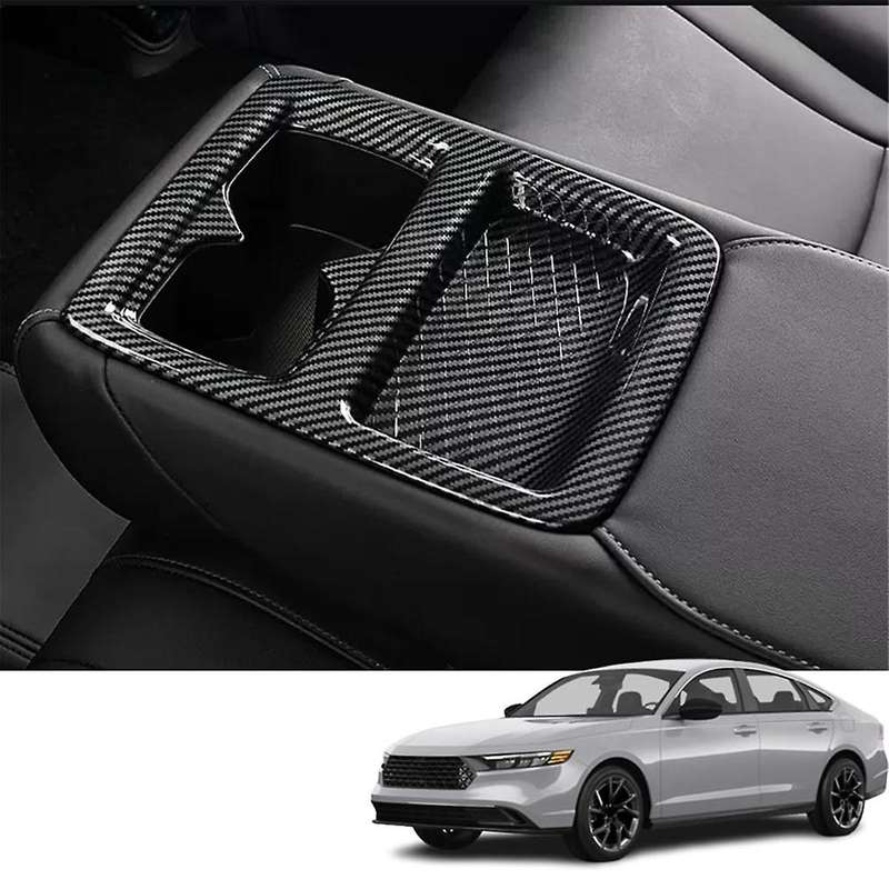for Accord 2023 2024 11th Gen Car Rear Water Cup Holder Cover Trim Interior Accessories Abs Carbon F