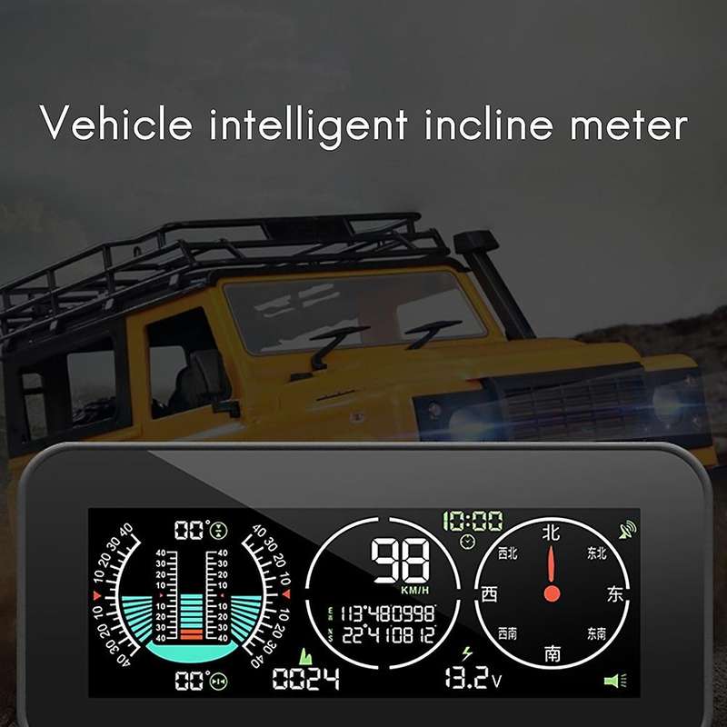 for All Cars M60 Car Gps Hud Speedometer Intelligent Inclinometer Off-road Speed Display Tilt Pitch