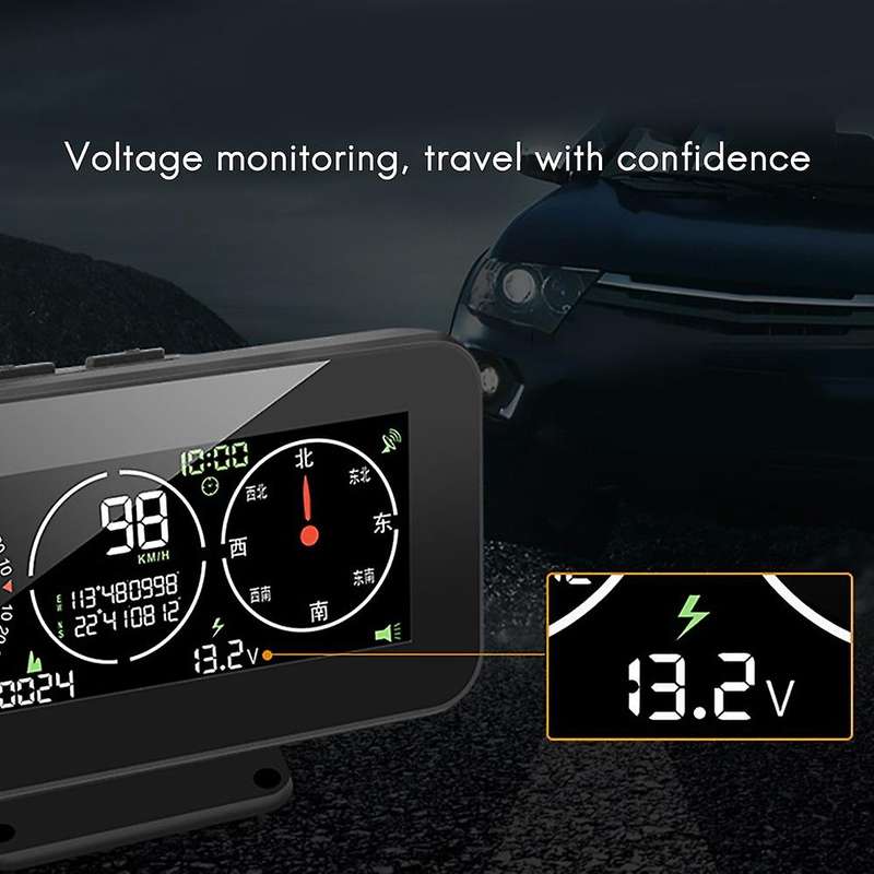 for All Cars M60 Car Gps Hud Speedometer Intelligent Inclinometer Off-road Speed Display Tilt Pitch