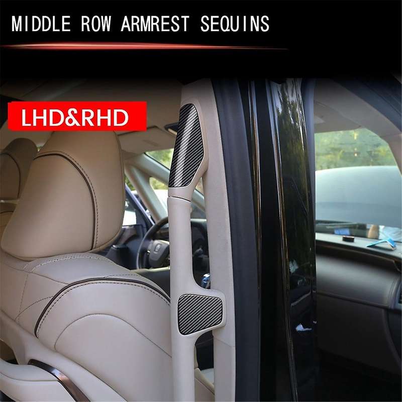 for Alphard 40 Series 2023+ Car Carbon Fiber Middle Door Armrest Decorative Patch Car Interior Acces