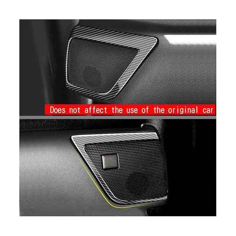 for Alphard 2015-2020 Car Carbon Fiber Rear Door Inner Speaker Audio Horn Ring Cover Trim