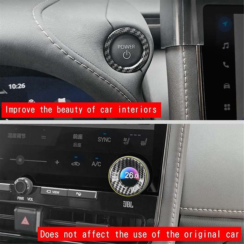 for ALPHARD 40 Series 2023+ Carbon Fiber Engine Start Stop Button Cover and Central Control Knob Tri