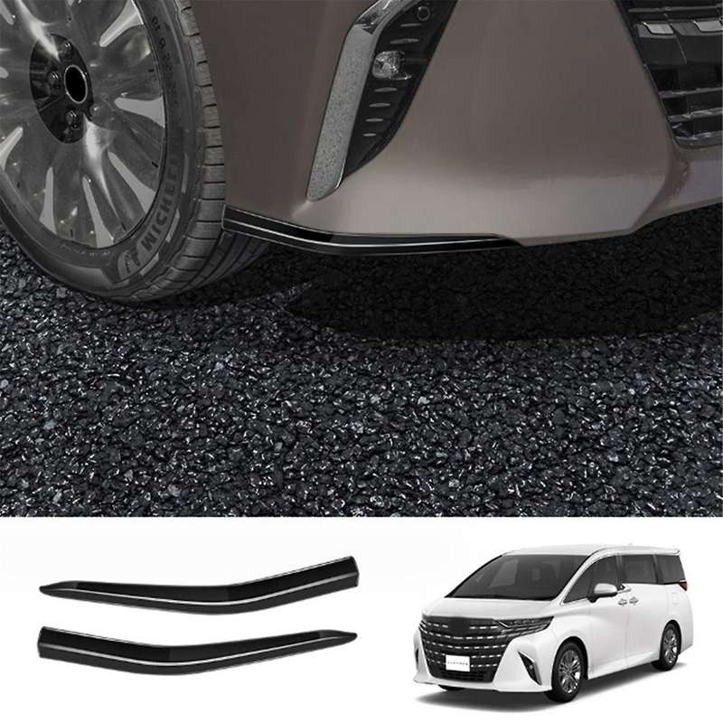 for Alphard 40 Series 2023+ Front Bumper Lip Angle Diffuser Splitter Spoiler Protector Gloss Black