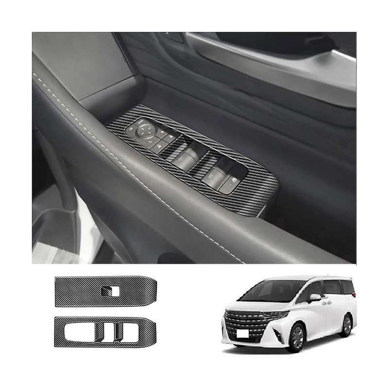 for Alphard 40 Series 2023+ Carbon Fiber Door Armest Window Lift Switch Cover Glass Control Cover Rh