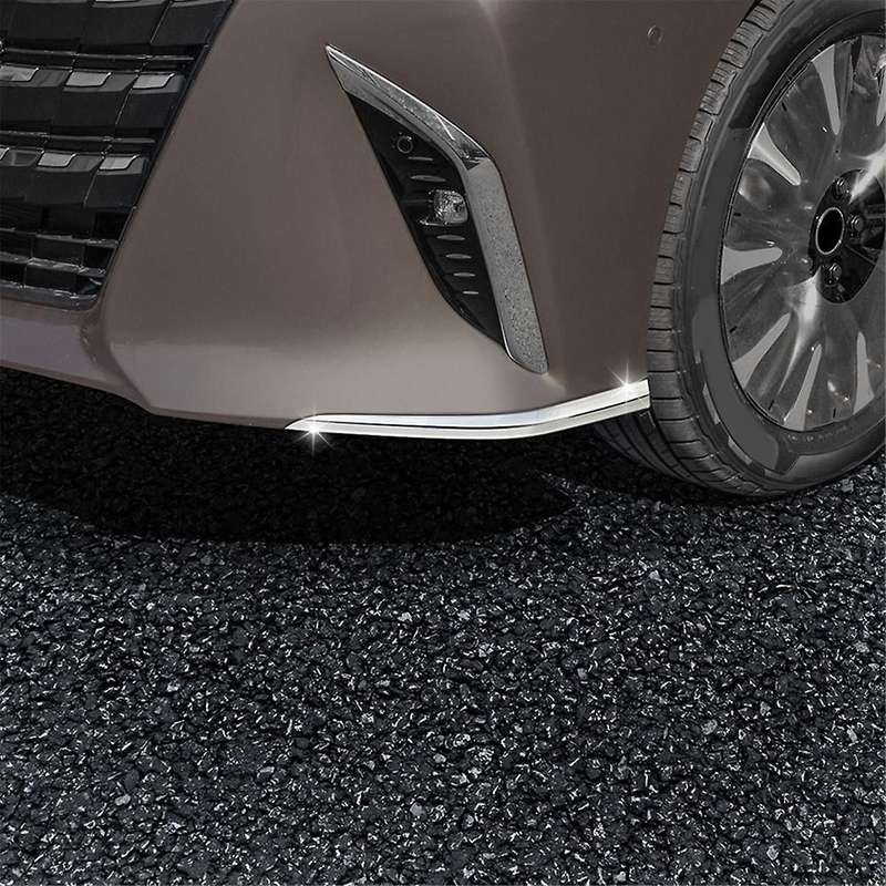for Alphard 40 Series 2023+ Front Bumper Lip Angle Diffuser Splitter Spoiler Protector Silver