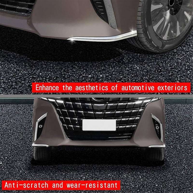 for Alphard 40 Series 2023+ Front Bumper Lip Angle Diffuser Splitter Spoiler Protector Silver