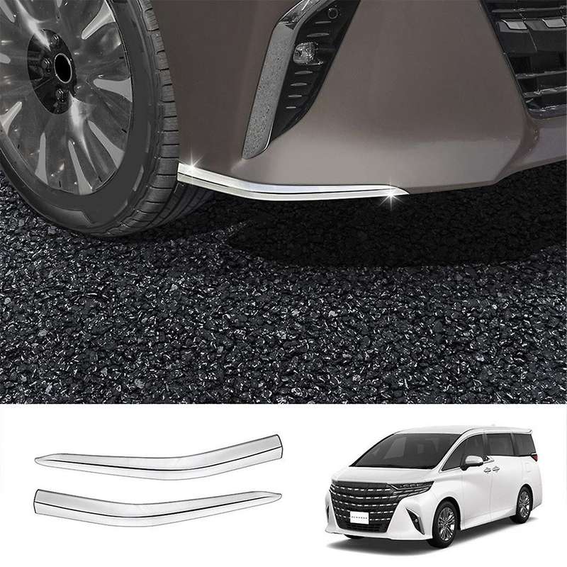 for Alphard 40 Series 2023+ Front Bumper Lip Angle Diffuser Splitter Spoiler Protector Silver