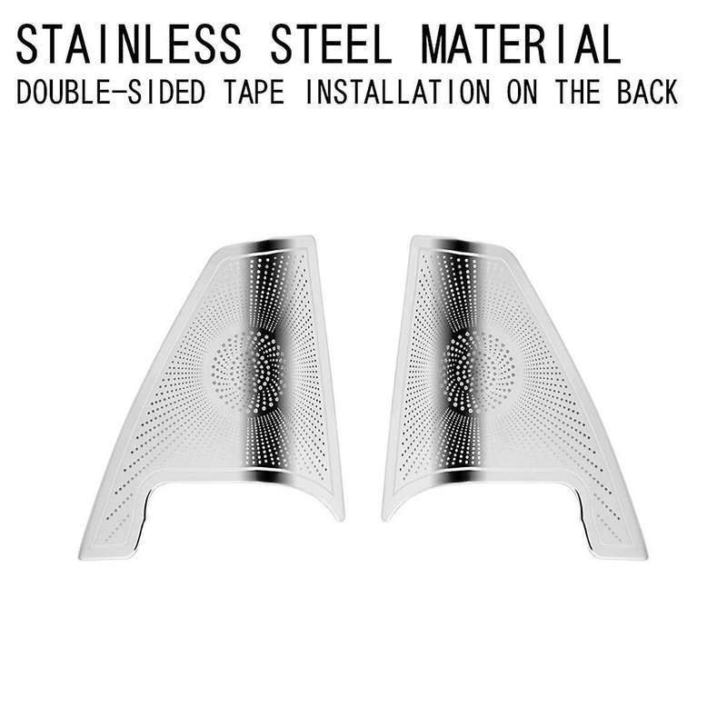 for Alphard 40 Series 2023+ Stainless Steel Front Pillar Speaker Cover Interior Accessories