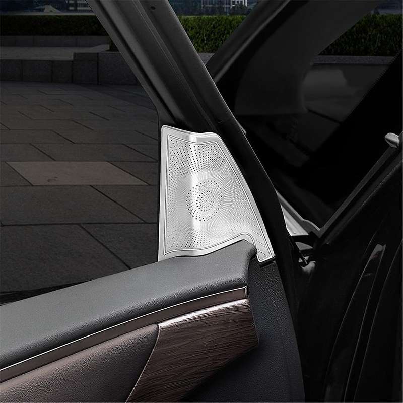 for Alphard 40 Series 2023+ Stainless Steel Front Pillar Speaker Cover Interior Accessories