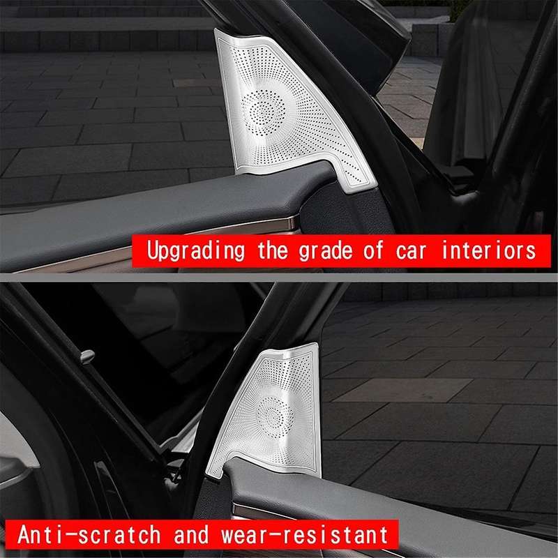 for Alphard 40 Series 2023+ Stainless Steel Front Pillar Speaker Cover Interior Accessories