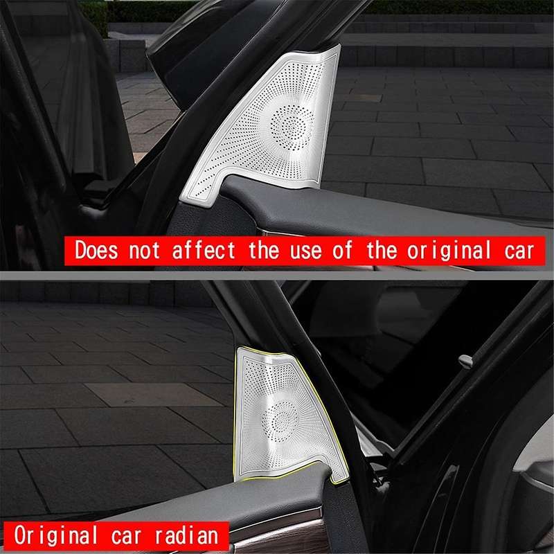 for Alphard 40 Series 2023+ Stainless Steel Front Pillar Speaker Cover Interior Accessories