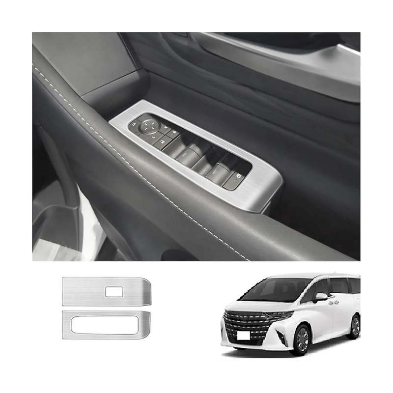 for Alphard 40 Series 2023+ Stainless Steel Door Armest Window Lift Switch Glass Control Panle Cover