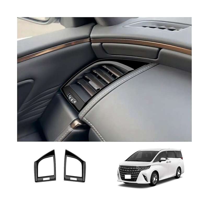 for Alphard 40 Series 2023+ RHD Bright Black Dashboard Air Condition Vent Outlet Cover Trim Frame St