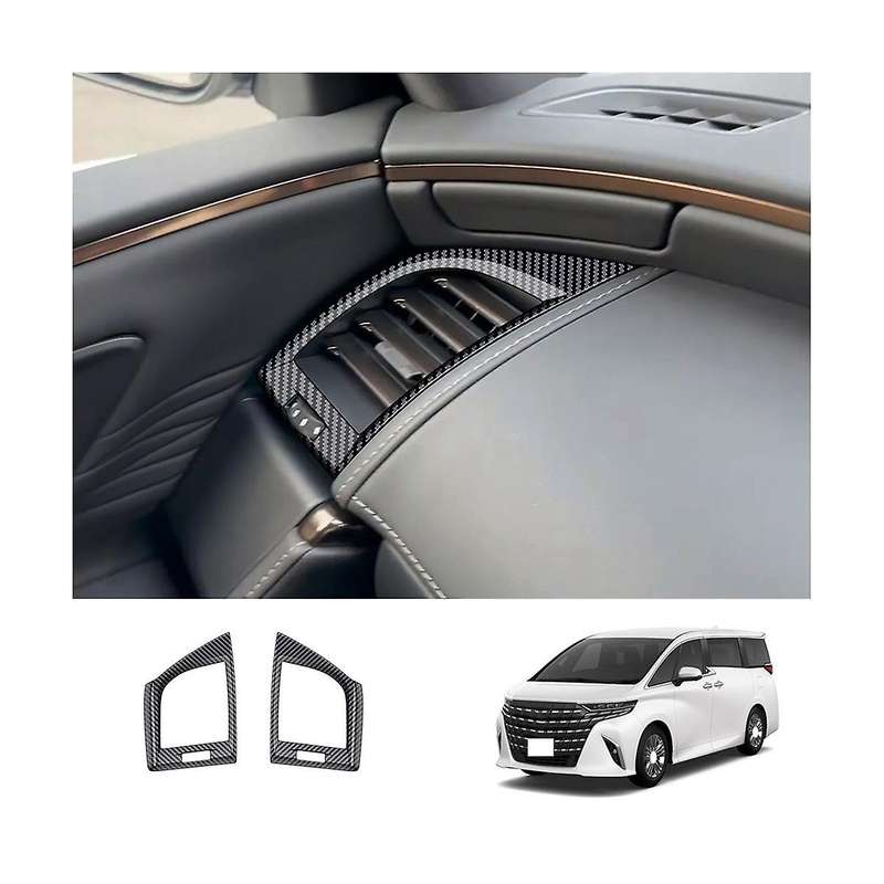 for Alphard 40 Series 2023+ RHD Carbon Fiber Dashboard Air Condition Vent Outlet Cover Trim Frame St