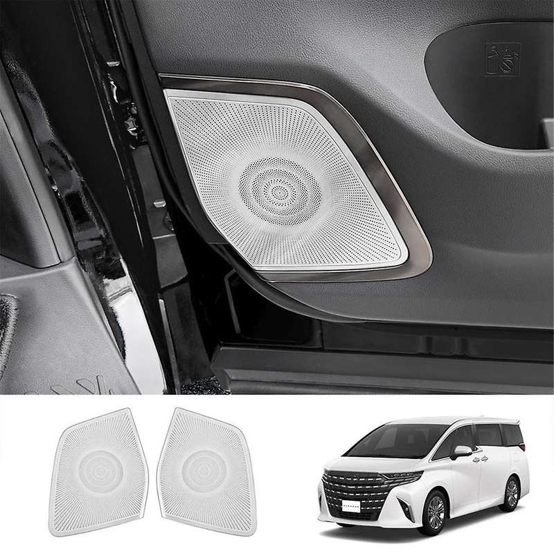 for Alphard 40 Series 2023+ Stainless Steel Front Door Loudspeaker Cover Interior Accessories