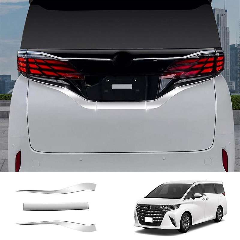 for Alphard Vellfire 40 Series 2023 2024 Car Rear License Plate Strip Cover Decorative Trim Accessor