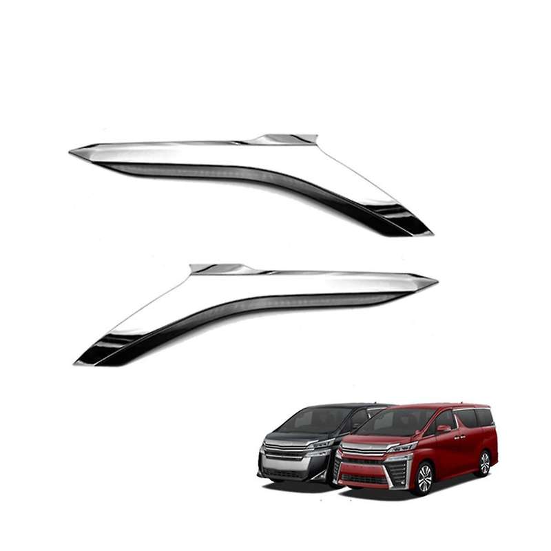for Alphard Vellfire 2016-2019 Car Abs Chrome Front Headlight Lamp Cover Garnish Strip Eyebrow Cove