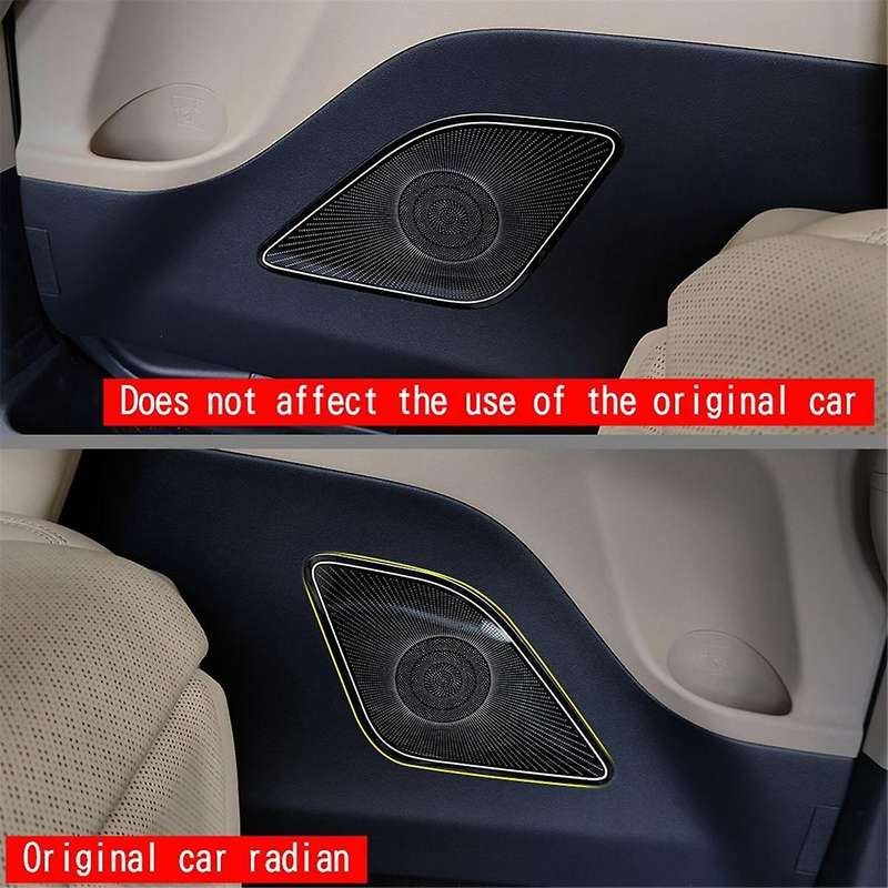 for Alphard 40 Series 2023+ Stainless Steel Middle Door Loudspeaker Cover Interior Accessories Black