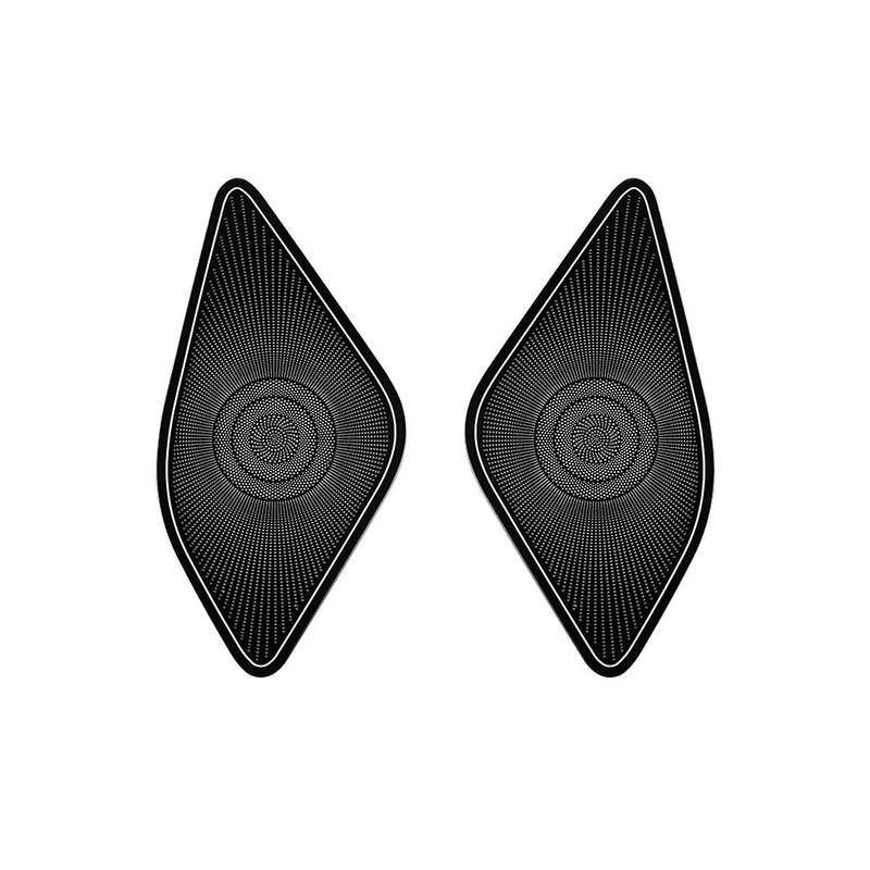 for Alphard 40 Series 2023+ Stainless Steel Middle Door Loudspeaker Cover Interior Accessories Black