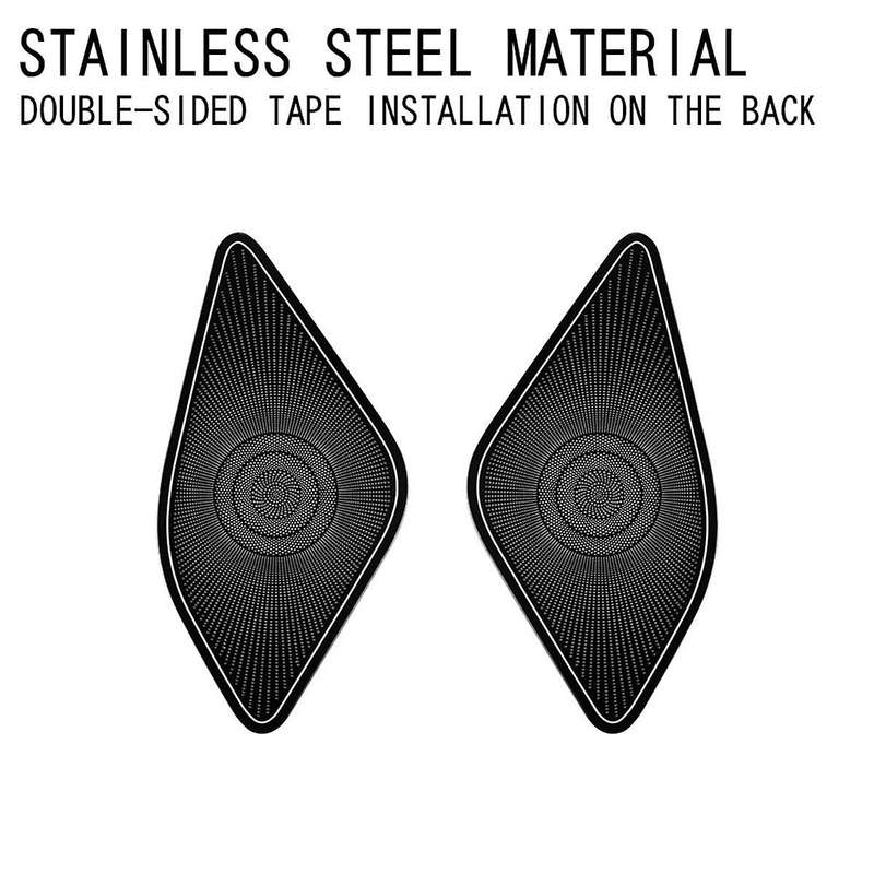 for Alphard 40 Series 2023+ Stainless Steel Middle Door Loudspeaker Cover Interior Accessories Black
