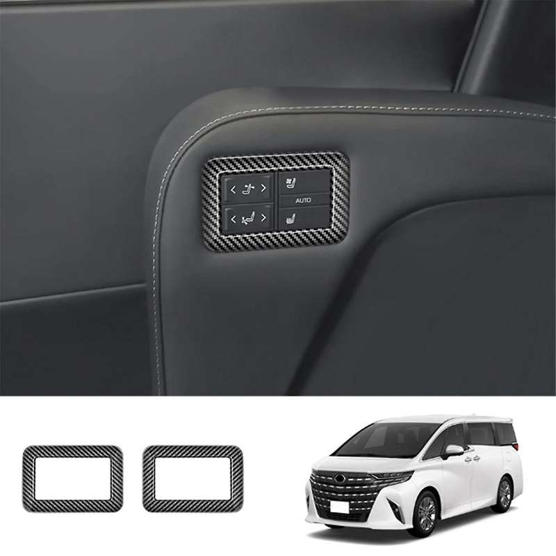 for ALPHARD/VELLFIRE 40 Series 2023+ Car Middle Row Seat Control Pane Trim Frame Sticker Carbon Fibe