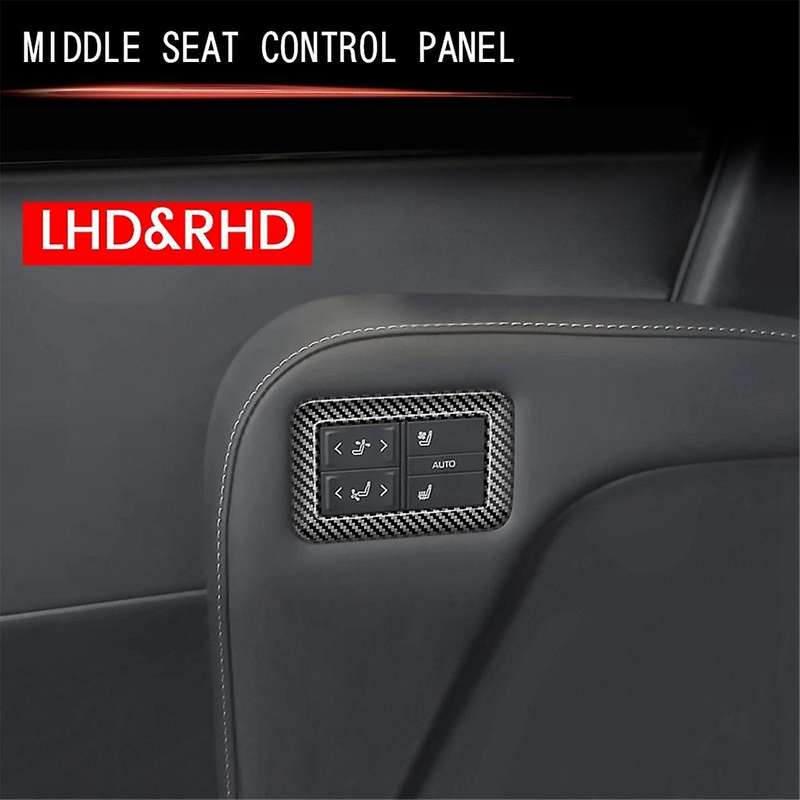 for ALPHARD/VELLFIRE 40 Series 2023+ Car Middle Row Seat Control Pane Trim Frame Sticker Carbon Fibe