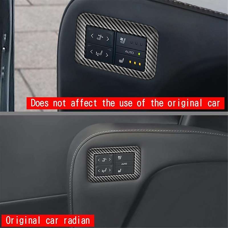 for ALPHARD/VELLFIRE 40 Series 2023+ Car Middle Row Seat Control Pane Trim Frame Sticker Carbon Fibe