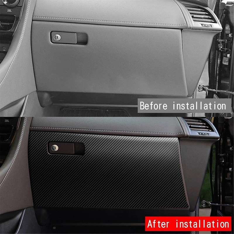 for Alphard/vellfire 40 Series 2023+ Car Pu Leather Co-pilot Anti-kick Glove Box Trim Pad Carbon Fi