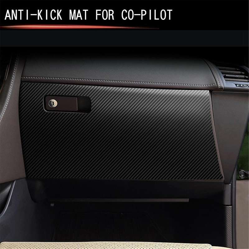 for Alphard/Vellfire 40 Series 2023+ Car PU Leather Co-Pilot Anti-Kick Glove Box Trim Pad Carbon Fib