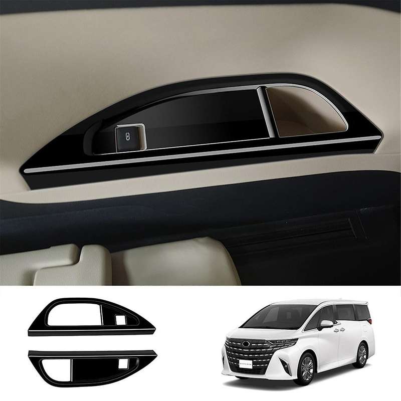 for Alphard/vellfire 40 Series 2023+ Third Drain Cup Frame Interior Trim Accessories Glossy Black