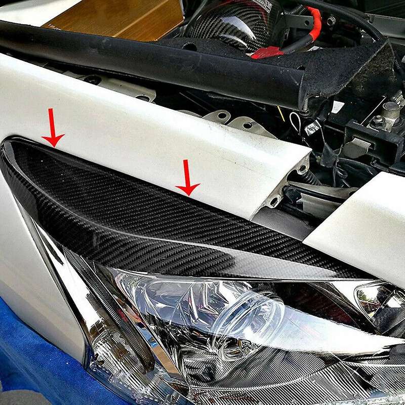 for Altima Teana 2013-2015 Dry Carbon Fiber Front Headlight Lamp Eyebrow Trim Cover Eyelid Molding S