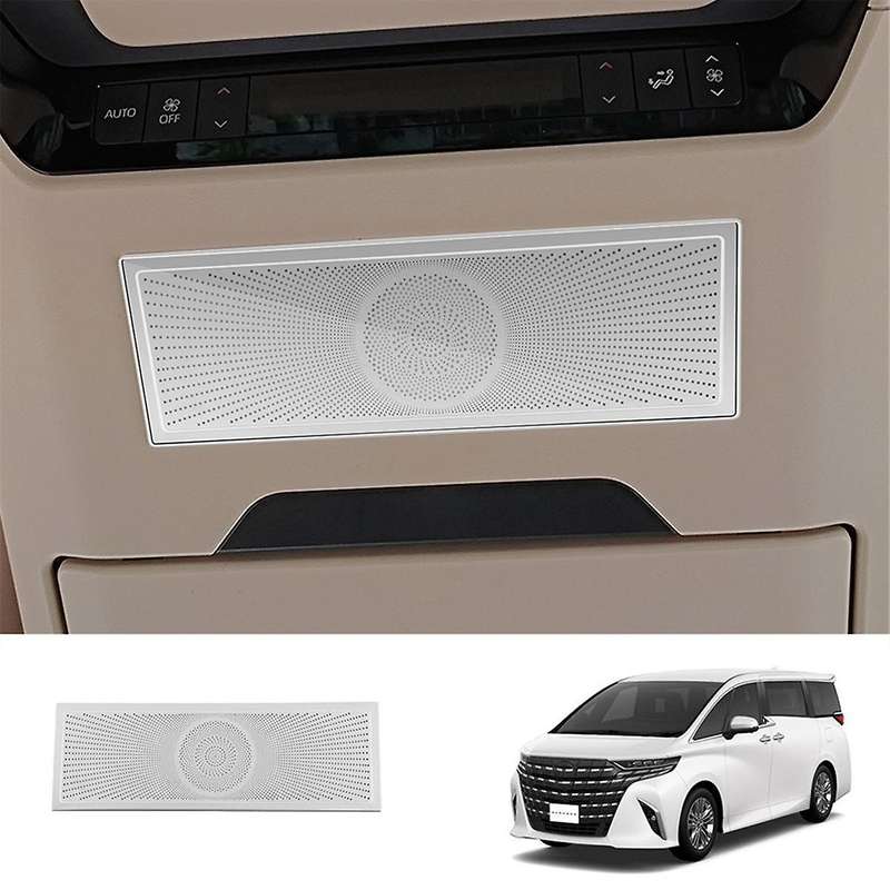 for Alphard/Vellfire 40 Series Stainless Steel Middle Row Roof Speaker Cover Interior Trim Accessori