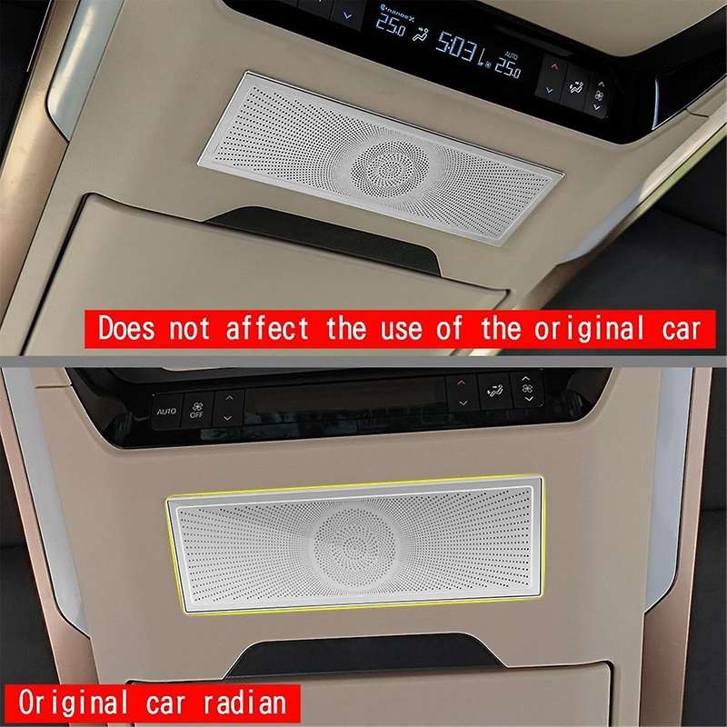 for Alphard/Vellfire 40 Series Stainless Steel Middle Row Roof Speaker Cover Interior Trim Accessori