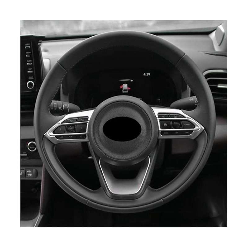for Aqua/prius C 2020 2021 Car Abs Silver Interior Steering Wheel Cover Trim Moldings
