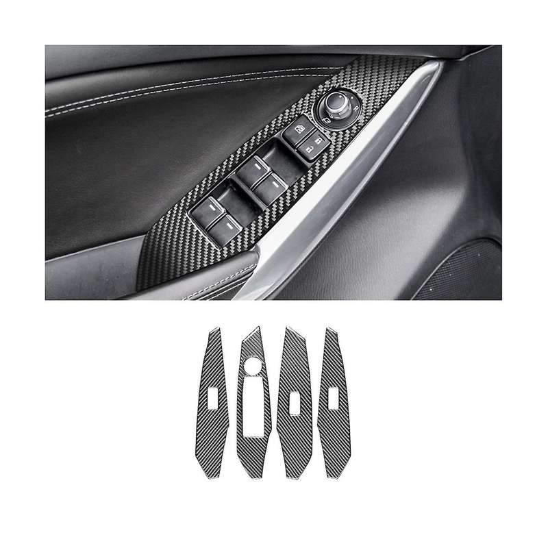 for Axela 2017 2018 Lhd Soft Carbon Fiber Window Lift Switch Button Cover Trim Frame Sticker Access