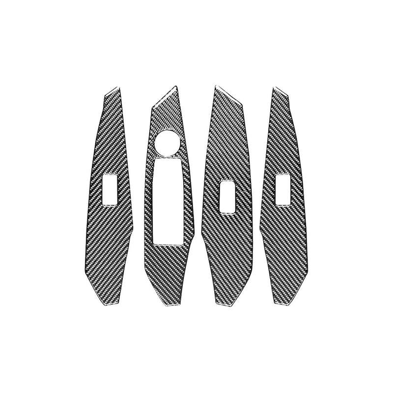for Axela 2017 2018 Lhd Soft Carbon Fiber Window Lift Switch Button Cover Trim Frame Sticker Access
