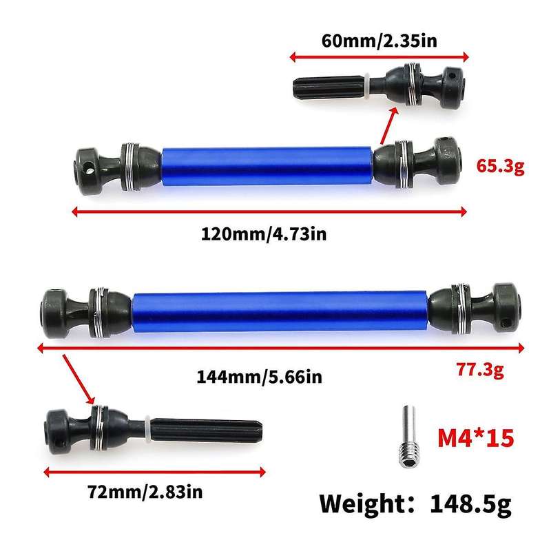 for Axial 1/10 Rbx10 Ryft 4Wd Scale AXI03005 Aluminum Alloy Tube+45 Steel Cvd Head Front and Rear Dr