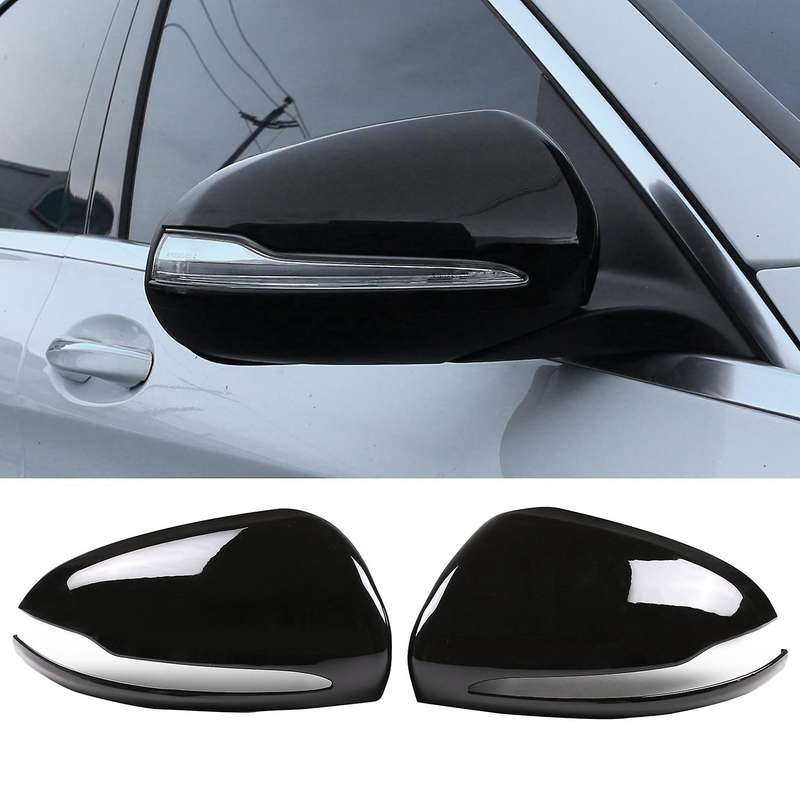 for B C E S GLC Class W205 W213 W253 Glossy Black ABS Side Rear View Mirror Cover Trim
